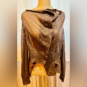 Modo Milano Brown Knit Sweater Cardigan, unique stylish